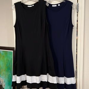 Lot of 2 Sleeveless dresses A Line with pockets!